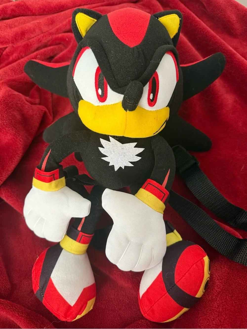 Plush Character Kids Backpack - Black, Red & Yellow